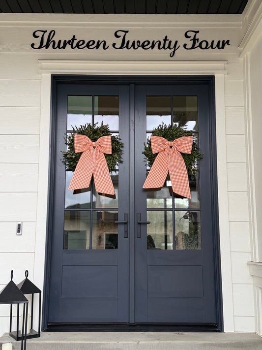 Orange Gingham Bows for Halloween Decor