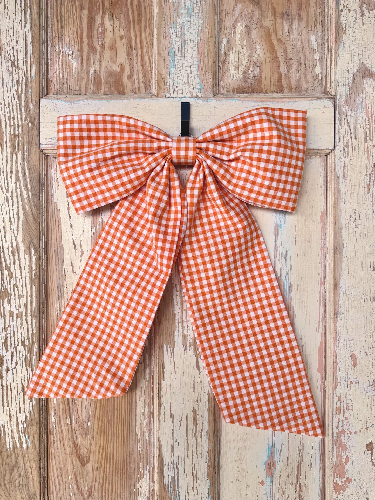 Orange Gingham Bow (Heavy Cotton)