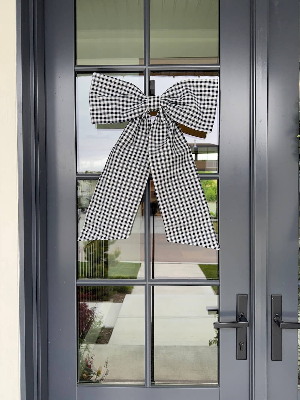 Navy Gingham Bow