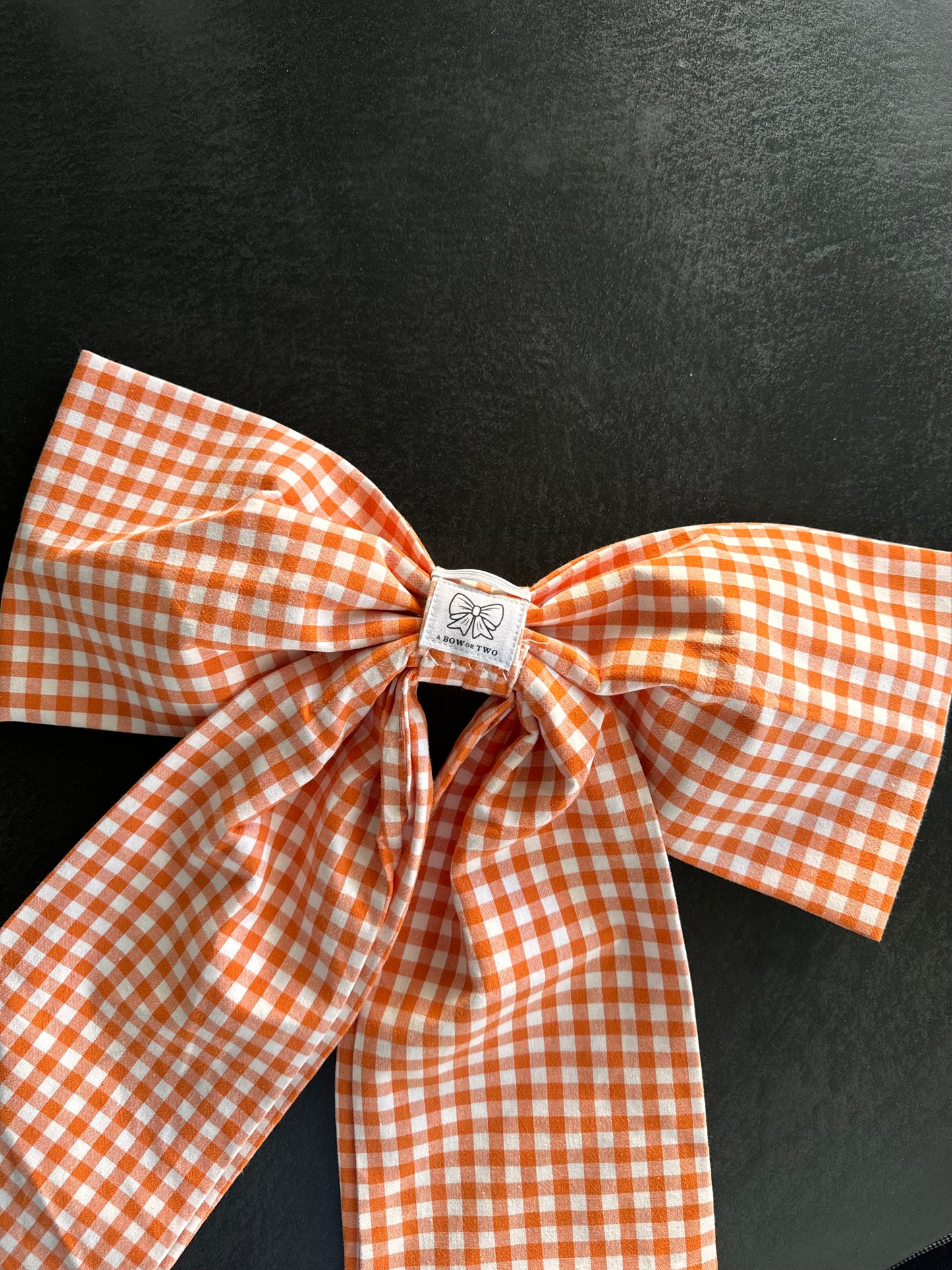 Orange Gingham Bow (Heavy Cotton)
