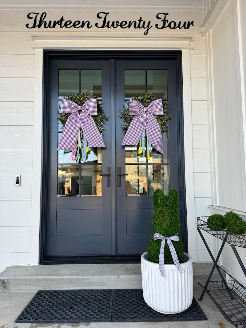 Purple Gingham Bow (Heavy Cotton)