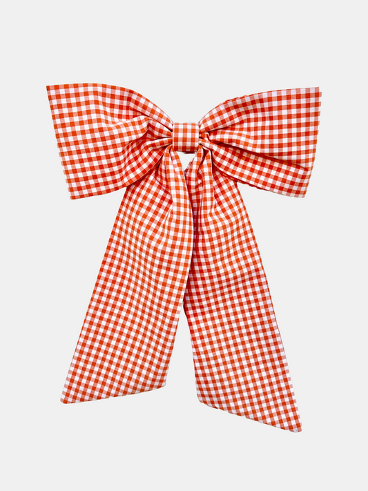 Orange Gingham Bow (Heavy Cotton)