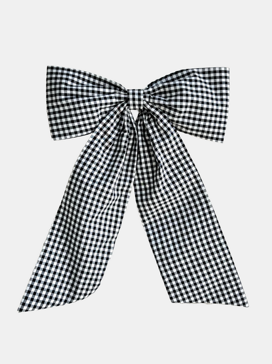 Black Gingham Bow (Polyester Blend)