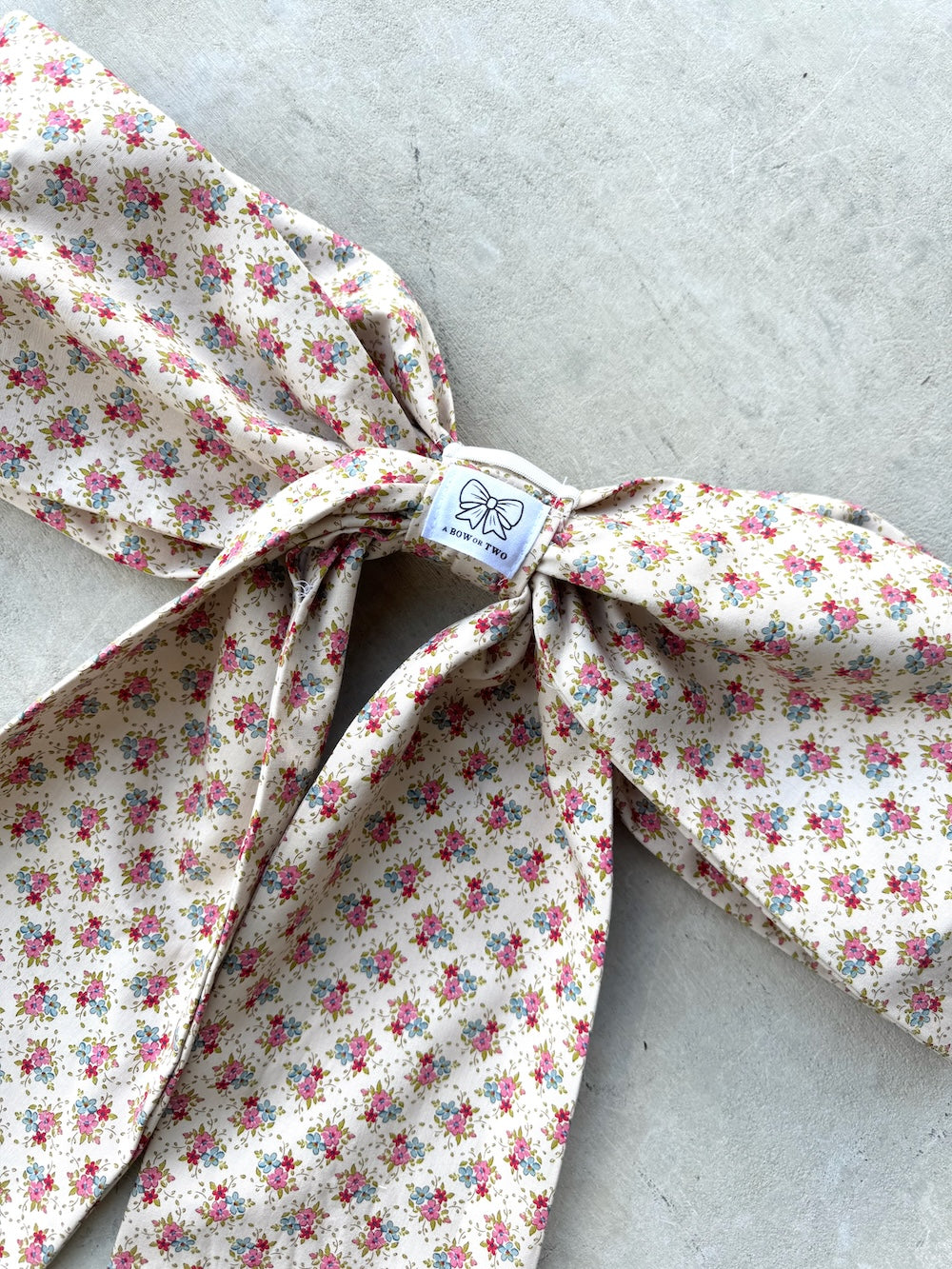 Cream Floral Bow