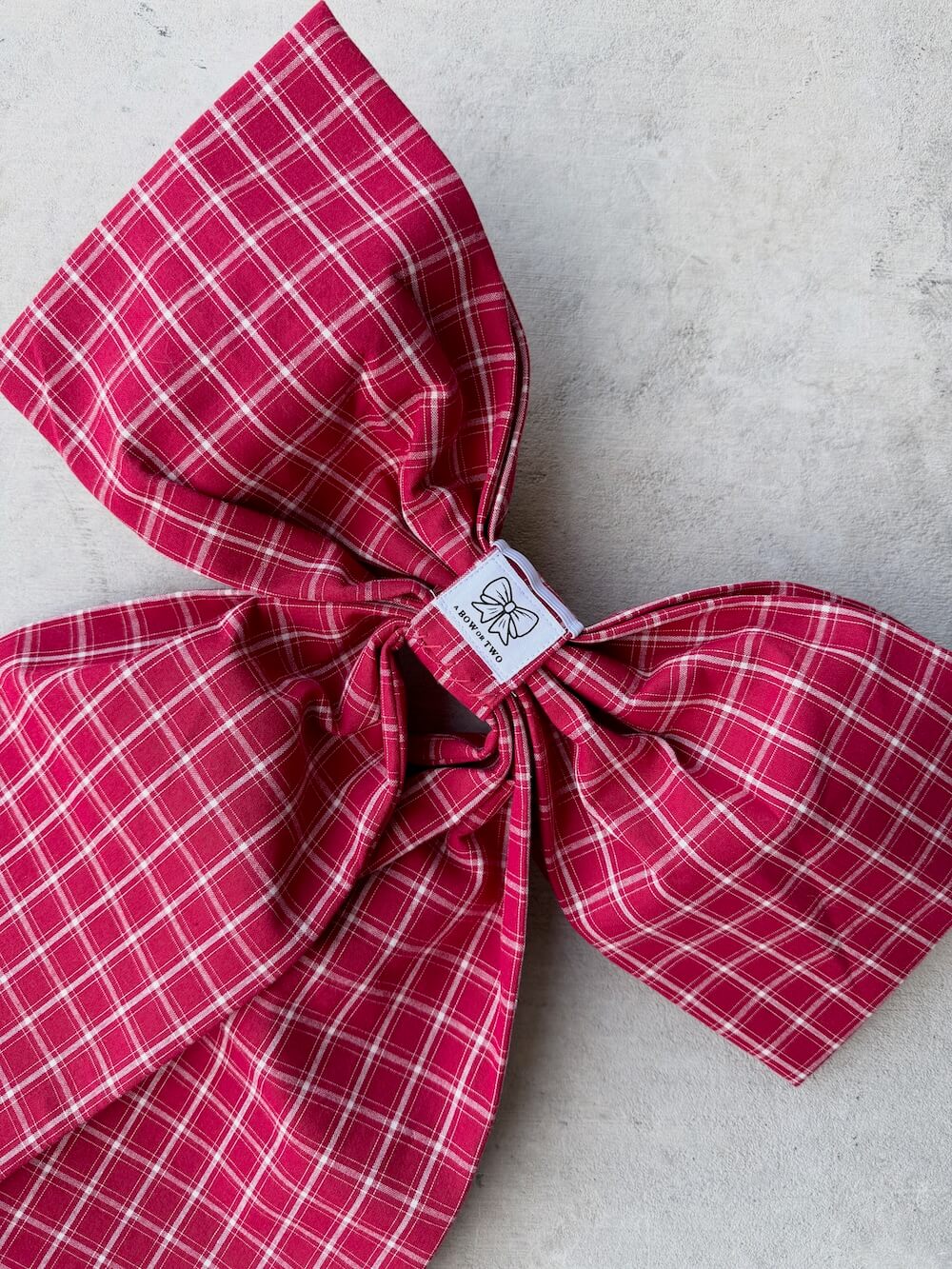 Red Plaid Bow (Heavy Cotton)