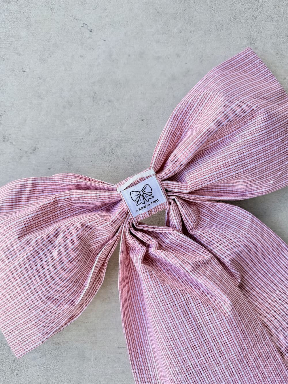 Red Mini Plaid Bow (Heavy Cotton)