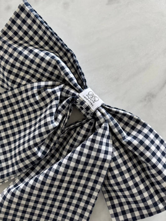Black Gingham Bow