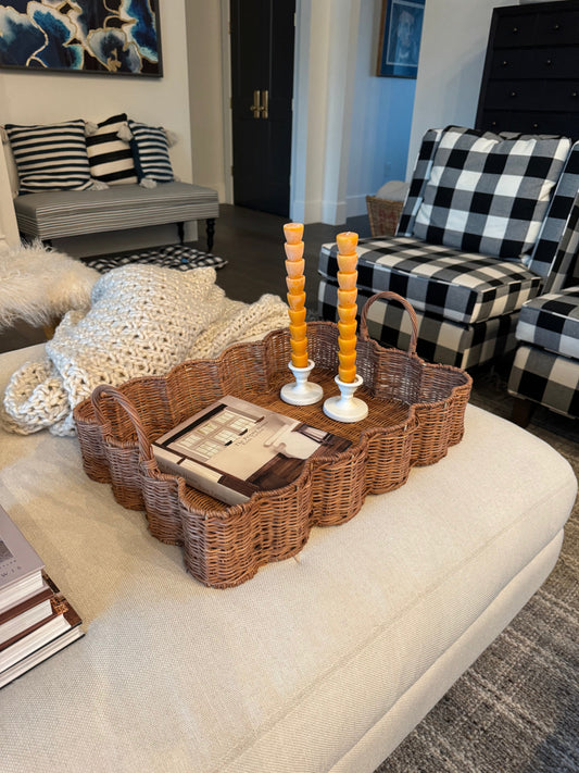 Living room decor: The Scalloped Wicker Basket