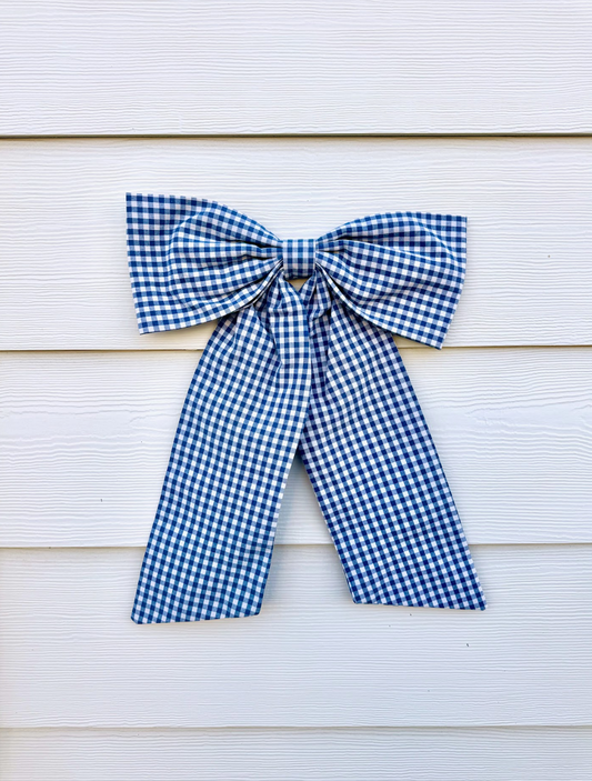 Classic, Calm, and Charming: The Blue Gingham Bow