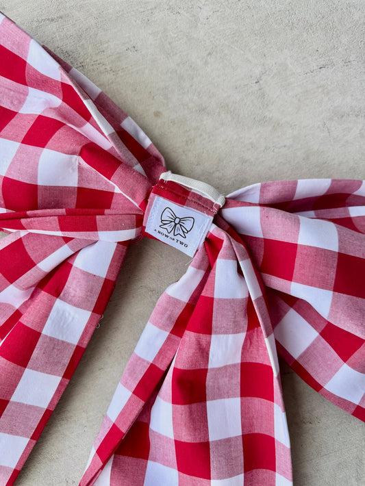 Christmas Gingham Bow