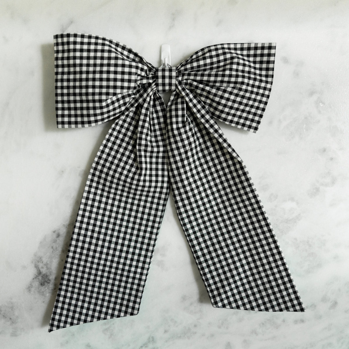 Black and White Gingham Bow