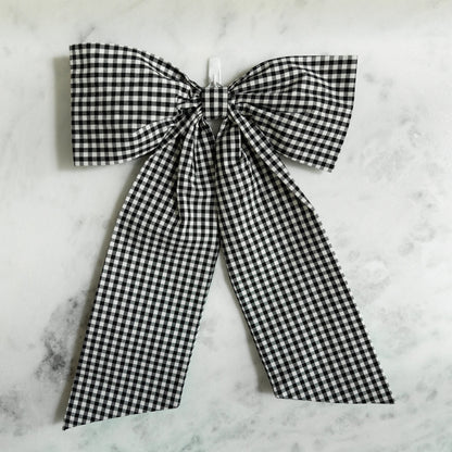 Black and White Gingham Bow