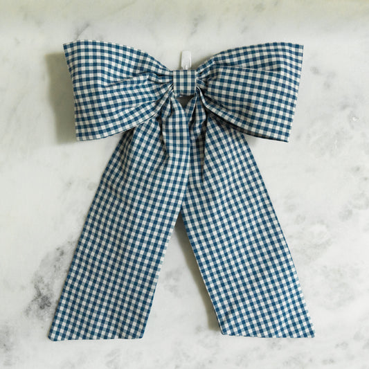 Blue Gingham Bow (Heavy Cotton)