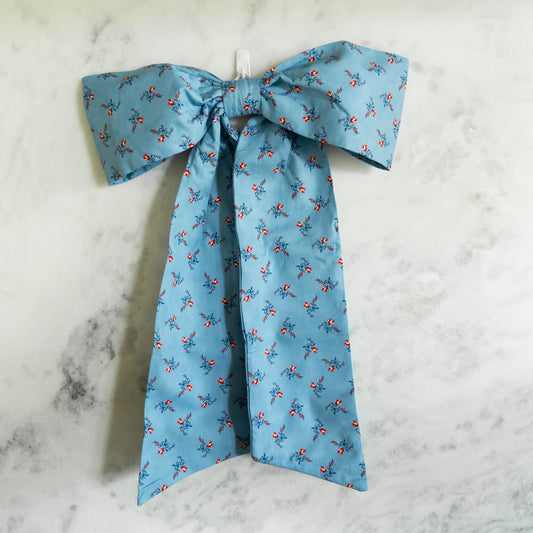 Baby Blue Floral Bow