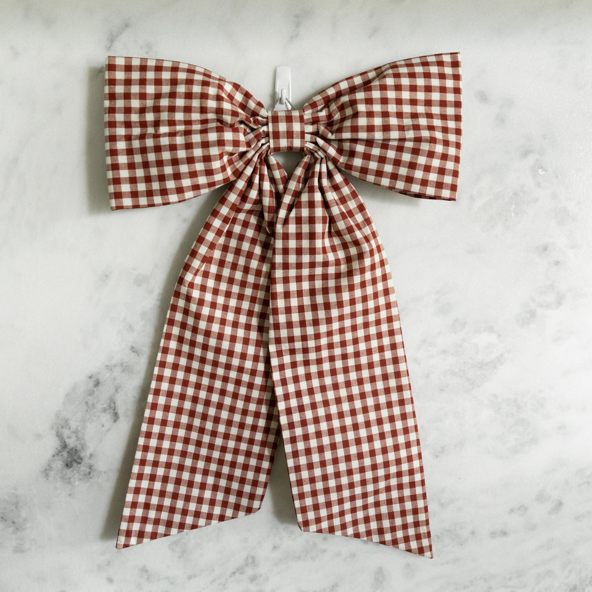 Burgundy Gingham Bow