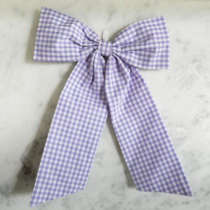Lavender Gingham Bow