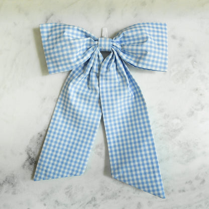 Baby Blue Gingham Bow
