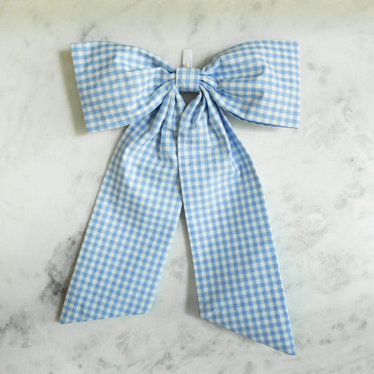 Baby Blue Gingham Bow