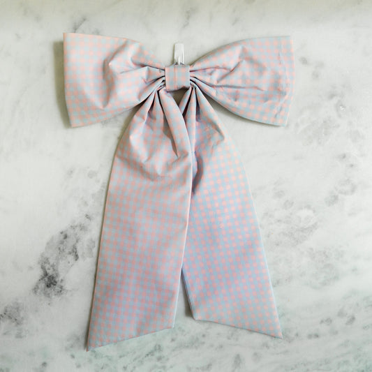 Pink and Blue Gingham Bow