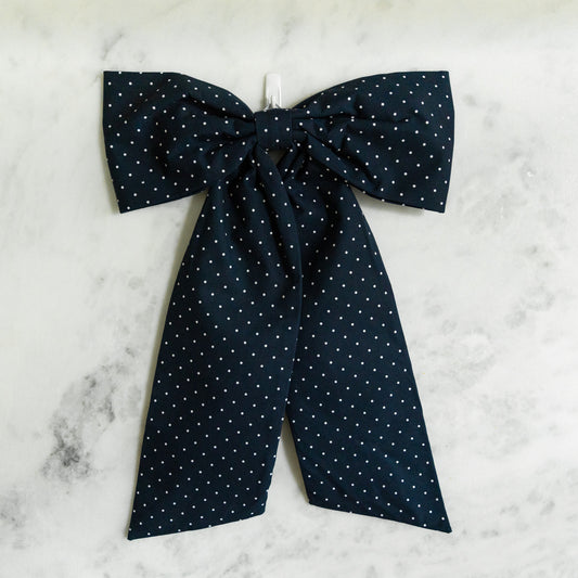 Navy Polka Dot Bow