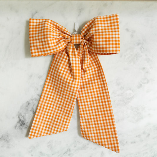 Orange Gingham Bow
