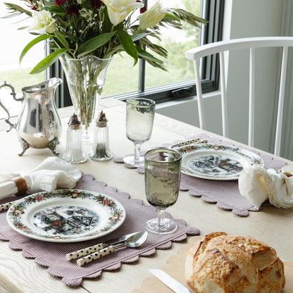 Cranberry Scalloped Placemats - Set of 4