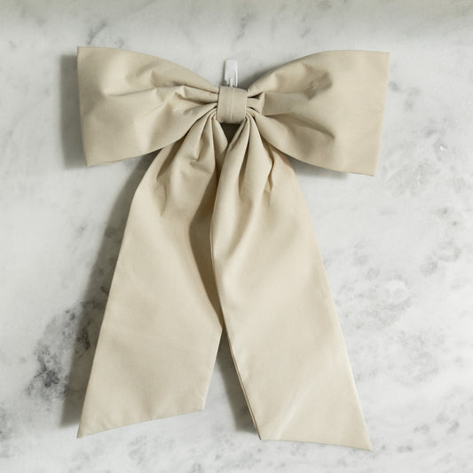 Solid Cream Bow