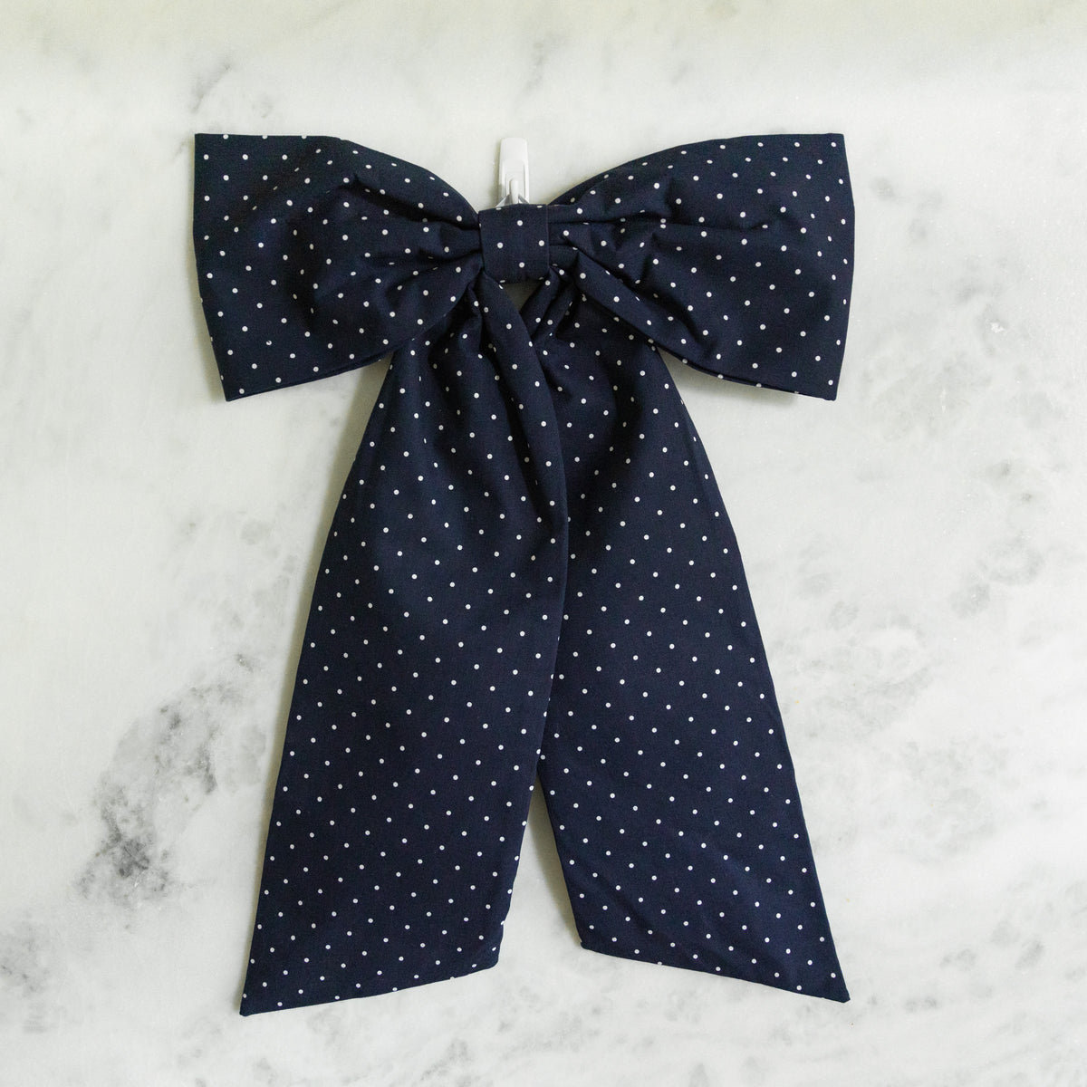 Navy Polka Dot Bow