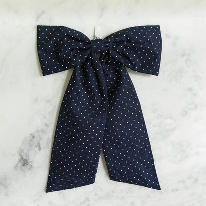 Navy Polka Dot Bow