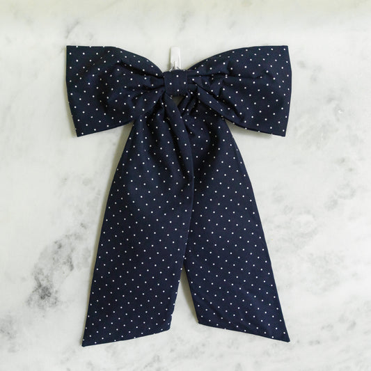 Navy Polka Dot Bow