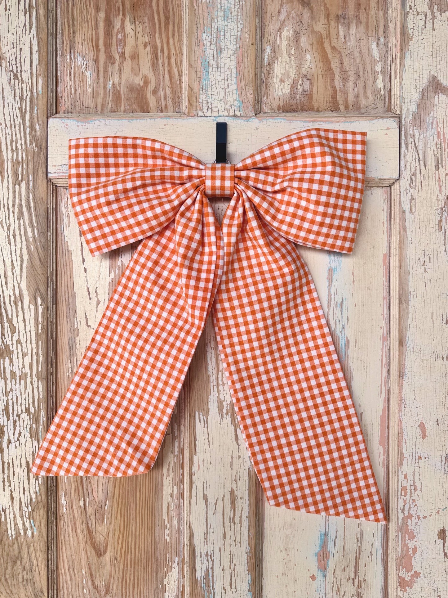 Orange Gingham Bow