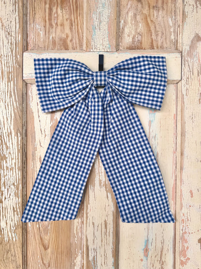 Blue Gingham Bow