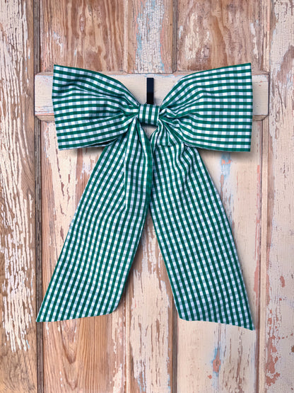 Green Gingham Bow