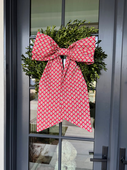 Red Christmas Floral Bow