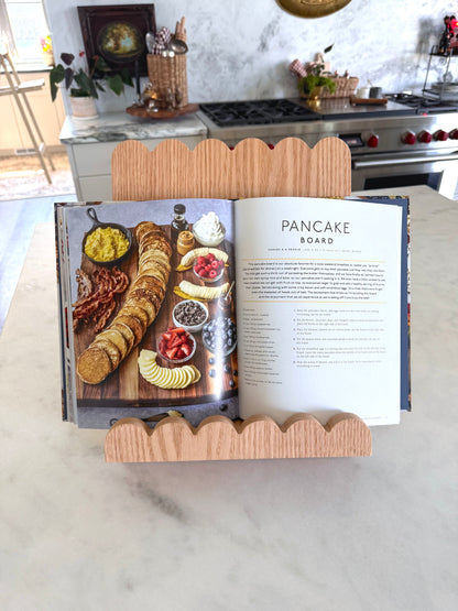 Scalloped Oak Cookbook Holder