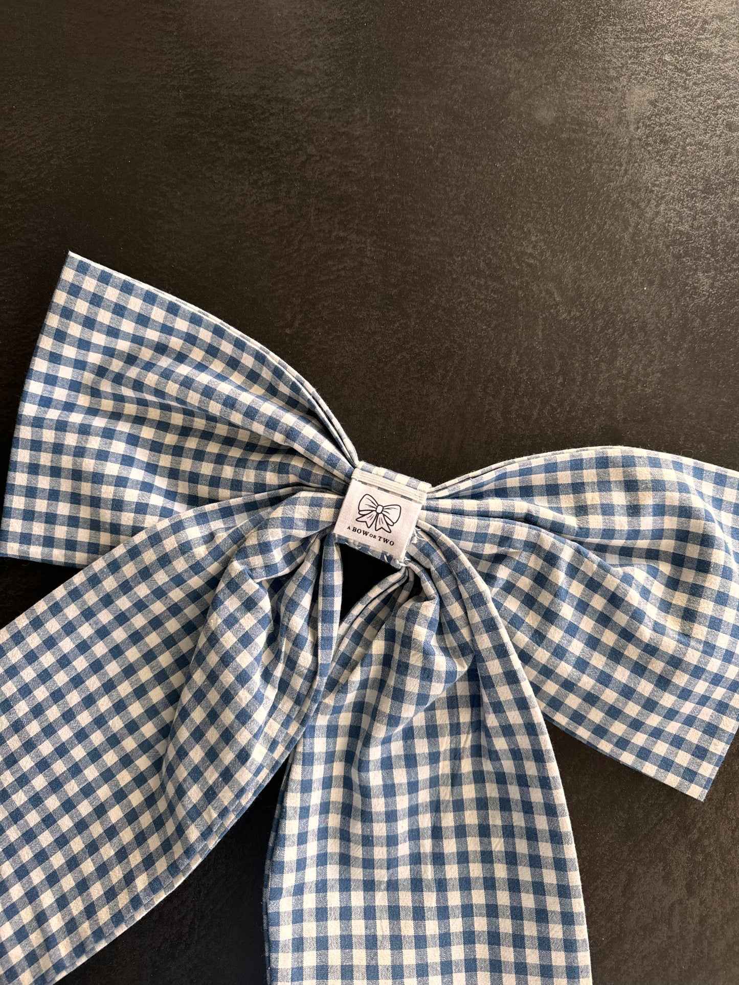 Blue Gingham Bow