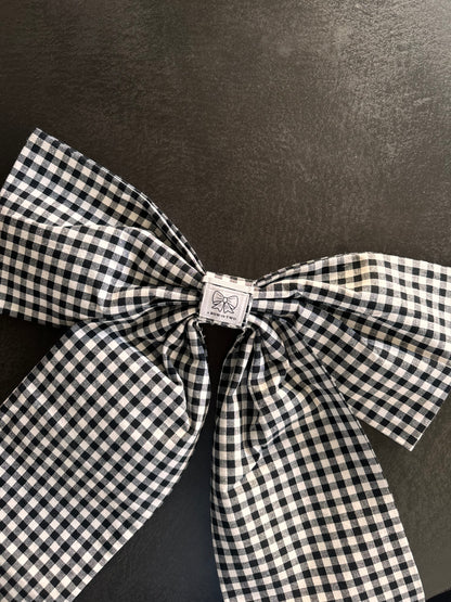 Black Gingham Bow