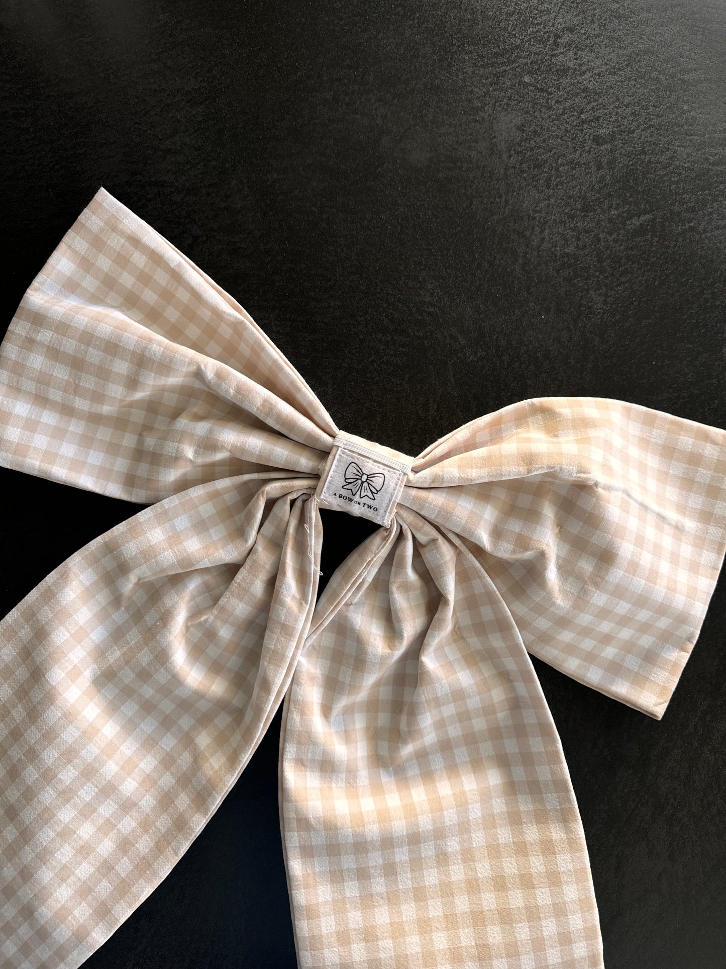 Cream Gingham Bow