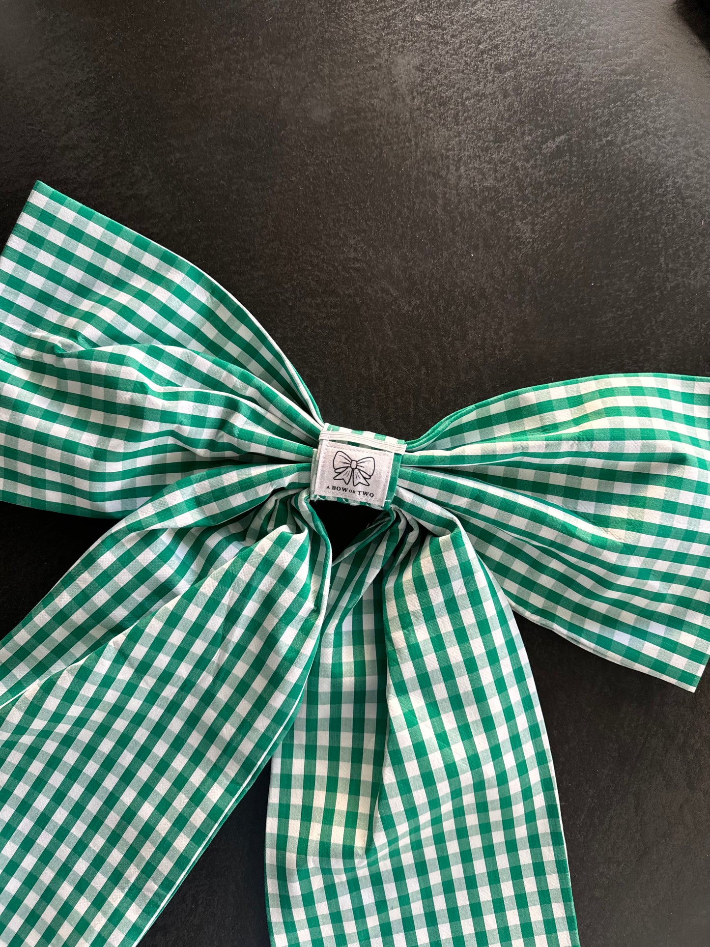 Green Gingham Bow