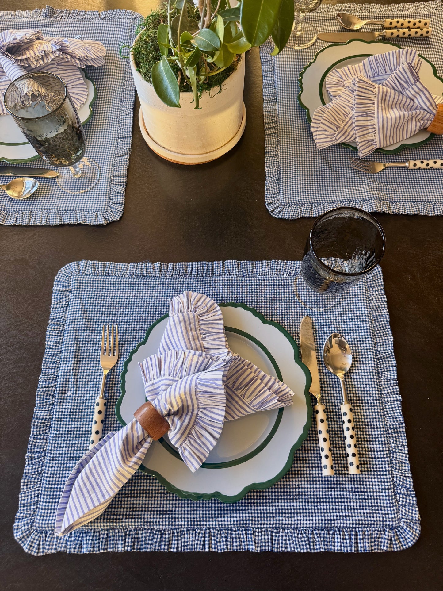 Blue Belle Ruffled Placemats – Set of 4