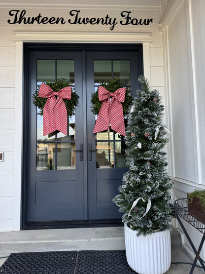 Red Christmas Floral Bow