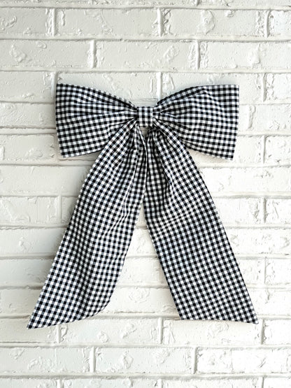 Black Gingham Bow