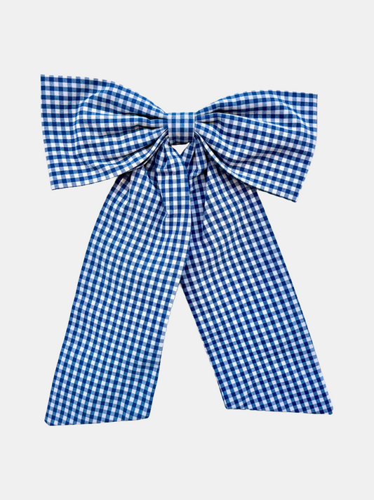 Blue Gingham Bow