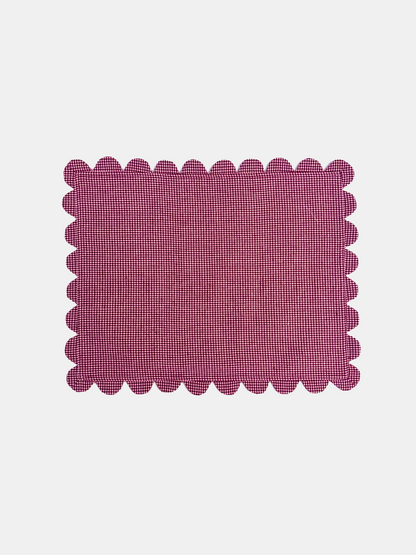 Cranberry Scalloped Placemats - Set of 4