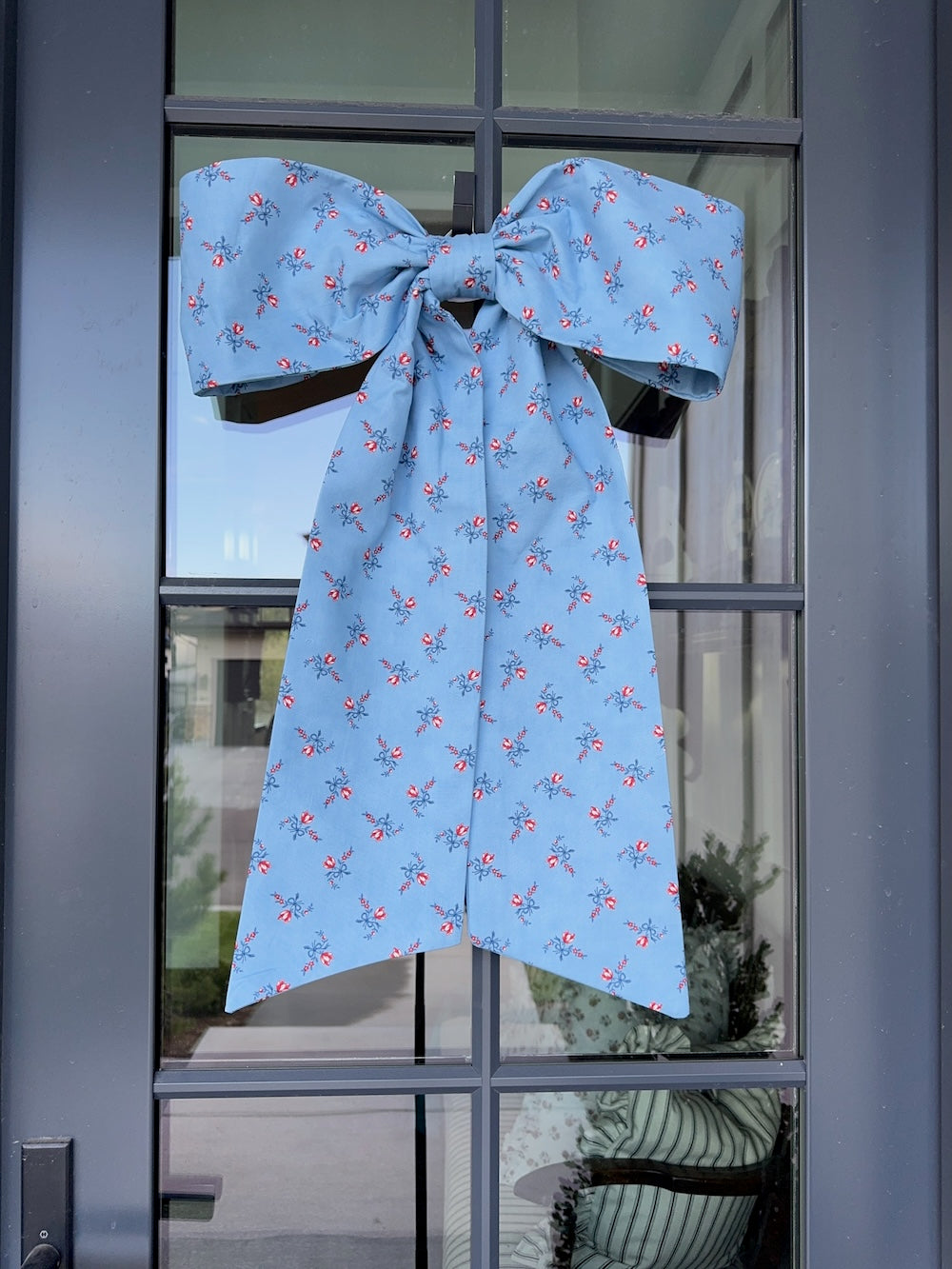 Baby Blue Floral Bow