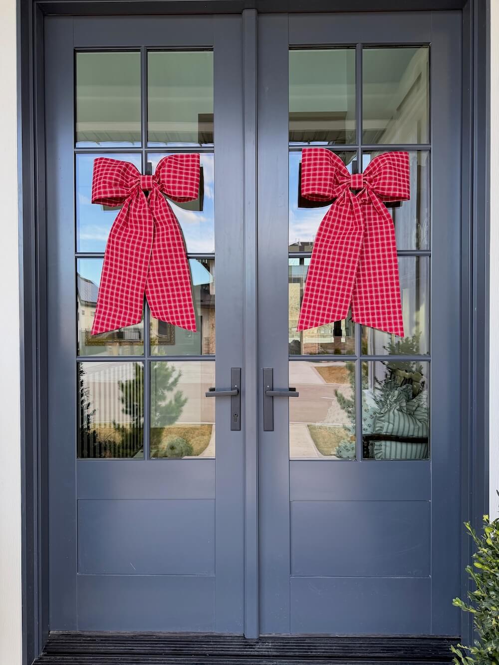 Red Plaid Bow (Heavy Cotton)