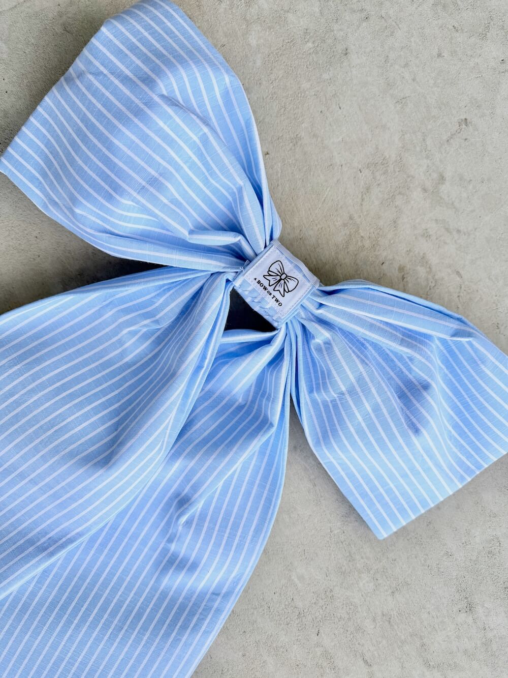 Blue and White Stripe Bow (Heavy Cotton)