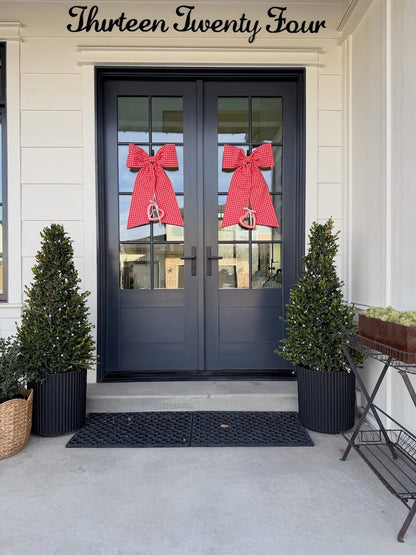 Pink and Red Gingham Bow (Heavy Cotton)