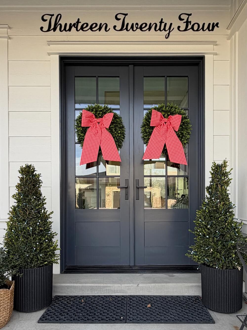 Pink and Red Gingham Bow (Heavy Cotton)