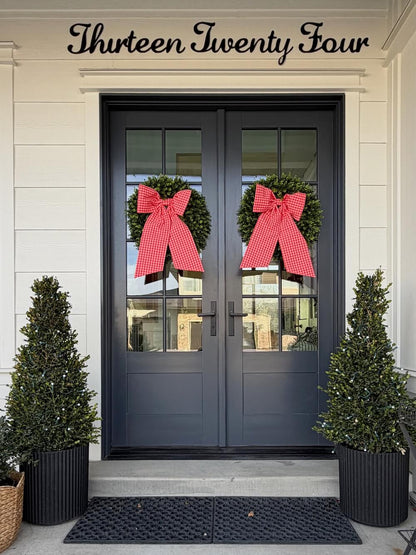 Pink and Red Gingham Bow (Heavy Cotton)